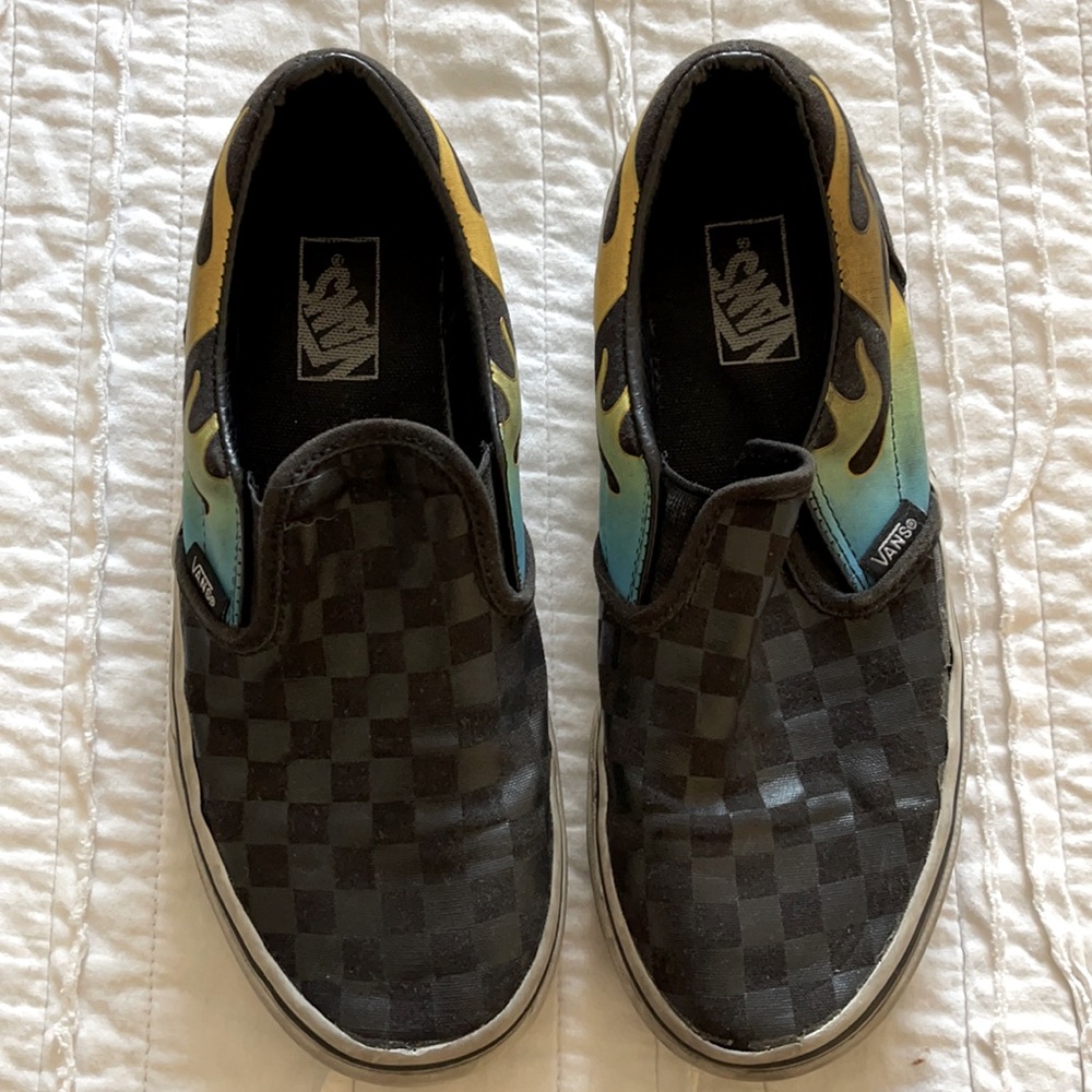 Black checkered VANS, kids size 3.5.